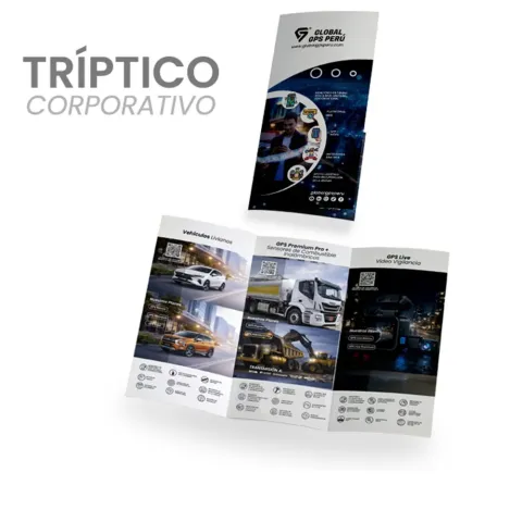 Tríptico corporativo personalizado con logo — VSArte