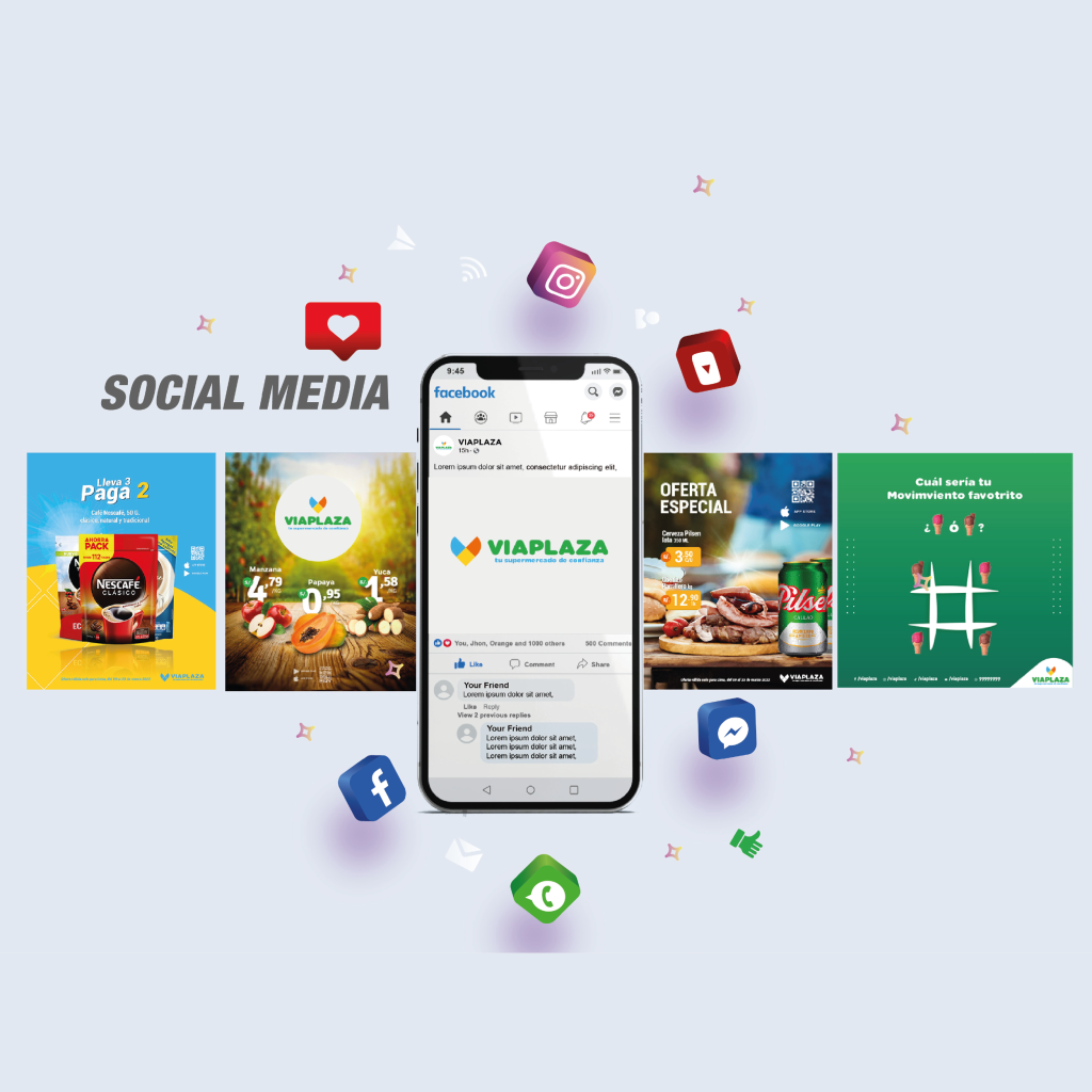 Diseño gráfico de piezas publicitarias para campañas, marcas y contenido promocional desarrollado por VSArte.