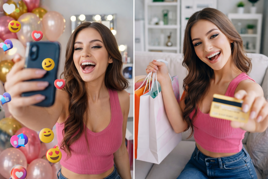 comparación entre influencer y agencia de marketing mostrando estrategias digitales, contenido en redes sociales y resultados de campañas