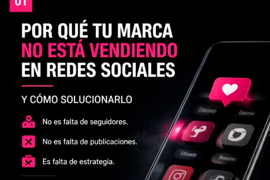 estrategia de marketing digital mostrando bajo rendimiento en redes sociales, pocas ventas y contenido sin interacción
